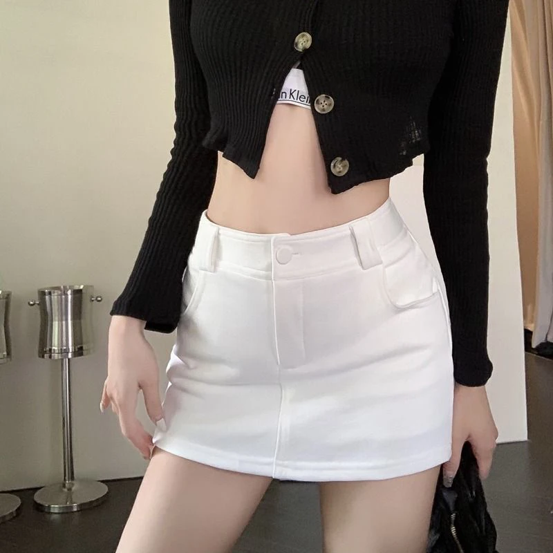 sudojo Fashion Sexy Mini Skirt Women Korean Letters Embroidery Slim Skirts Y2K High Waist Female Pocket A Line Skirt Summer New