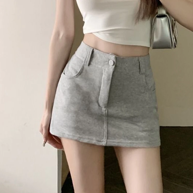 sudojo Fashion Sexy Mini Skirt Women Korean Letters Embroidery Slim Skirts Y2K High Waist Female Pocket A Line Skirt Summer New