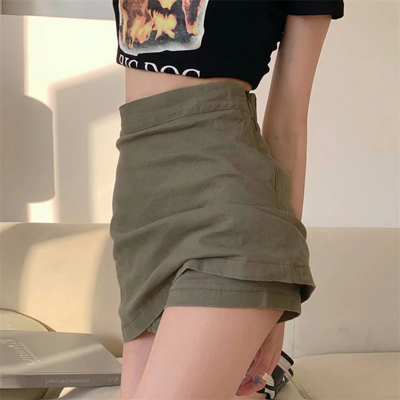 sudojo High Waist Women Skirt Korean Fashion Streetwear Slim Skits Y2K Elegant Female All Match Mini Skirts Summer New