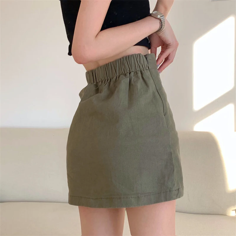 sudojo High Waist Women Skirt Korean Fashion Streetwear Slim Skits Y2K Elegant Female All Match Mini Skirts Summer New