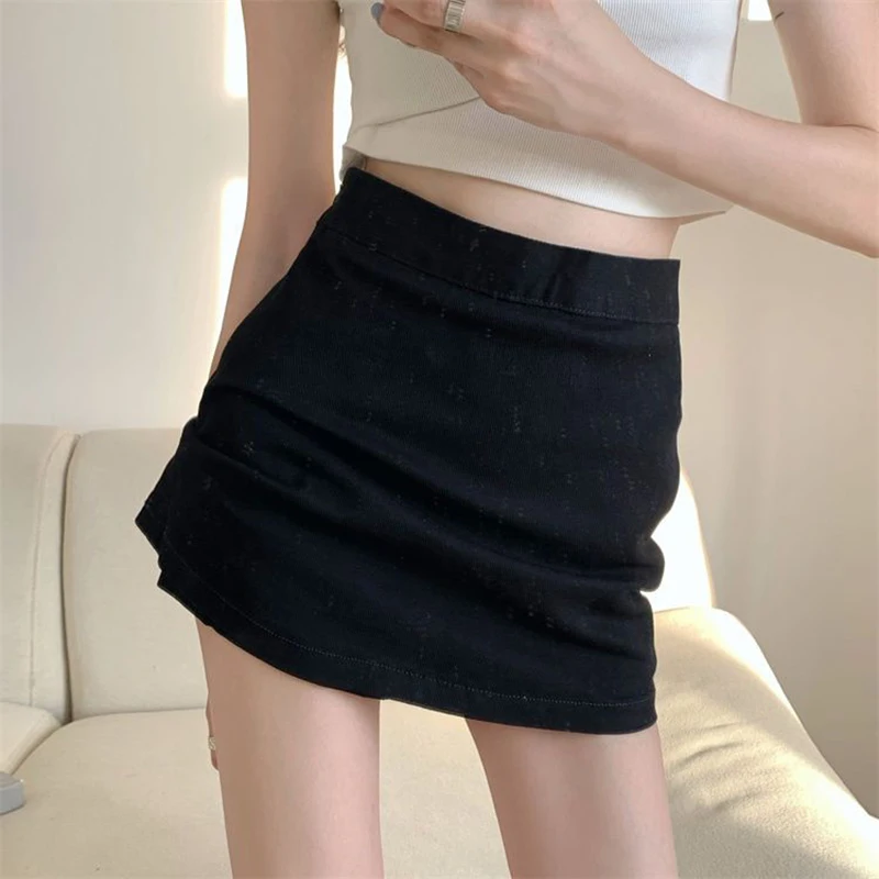 sudojo High Waist Women Skirt Korean Fashion Streetwear Slim Skits Y2K Elegant Female All Match Mini Skirts Summer New