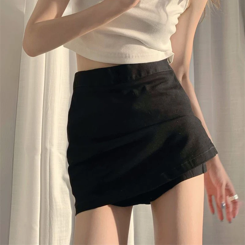 sudojo High Waist Women Skirt Korean Fashion Streetwear Slim Skits Y2K Elegant Female All Match Mini Skirts Summer New