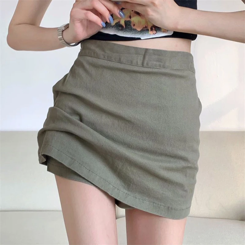 sudojo High Waist Women Skirt Korean Fashion Streetwear Slim Skits Y2K Elegant Female All Match Mini Skirts Summer New