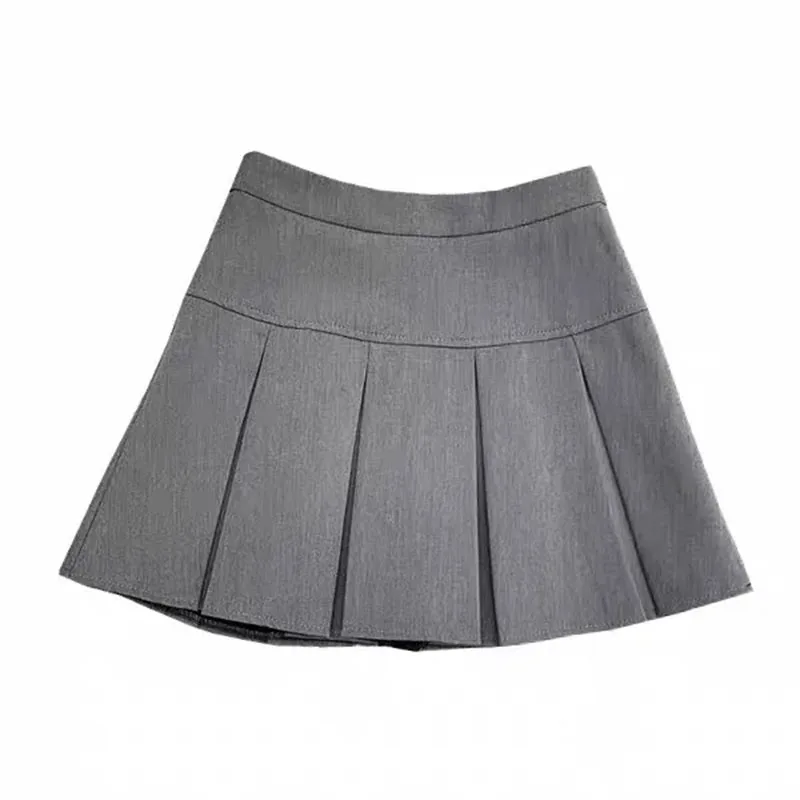 sudojo White Women Pleated Skirts Fashion High Waist Zipper Dancing Mini Skirts Elegant Student All Match A Line Skirt Summer New