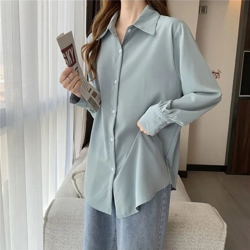 sudojo Women Chiffon White Shirt Fashion Korean All Match Female Loose Long Sleeve Tops Casual Office Ladies Shirts Spring New