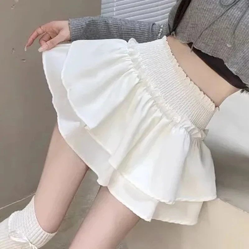 sudojo Women Cute Puffy Skirt Elegant Female Design Folds Mini Skirt Korean Style Fashion High Waist Sweet A Line Skirts New