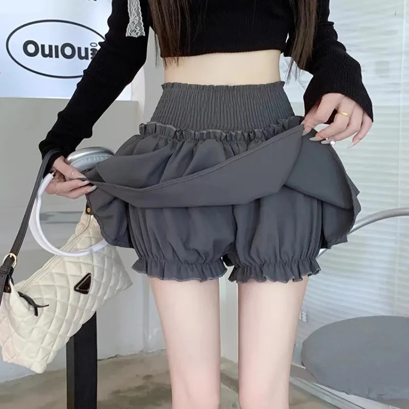 sudojo Women Cute Puffy Skirt Elegant Female Design Folds Mini Skirt Korean Style Fashion High Waist Sweet A Line Skirts New