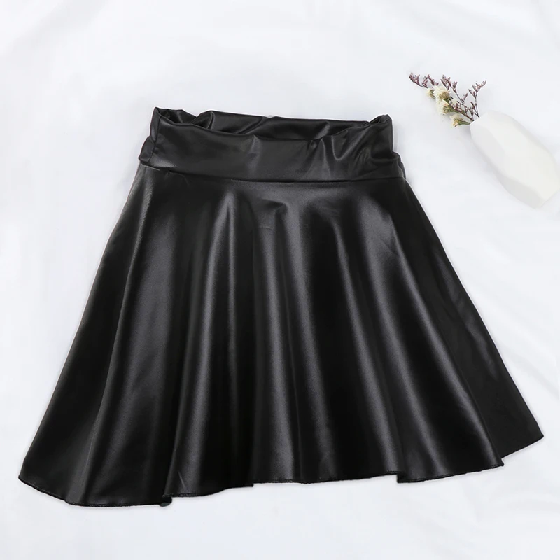 sudojo Women Faux Leather Skirts Korean Fashion Party Black Mini Skirt Harajuku Casual Female Streetwear A Line Skirts New