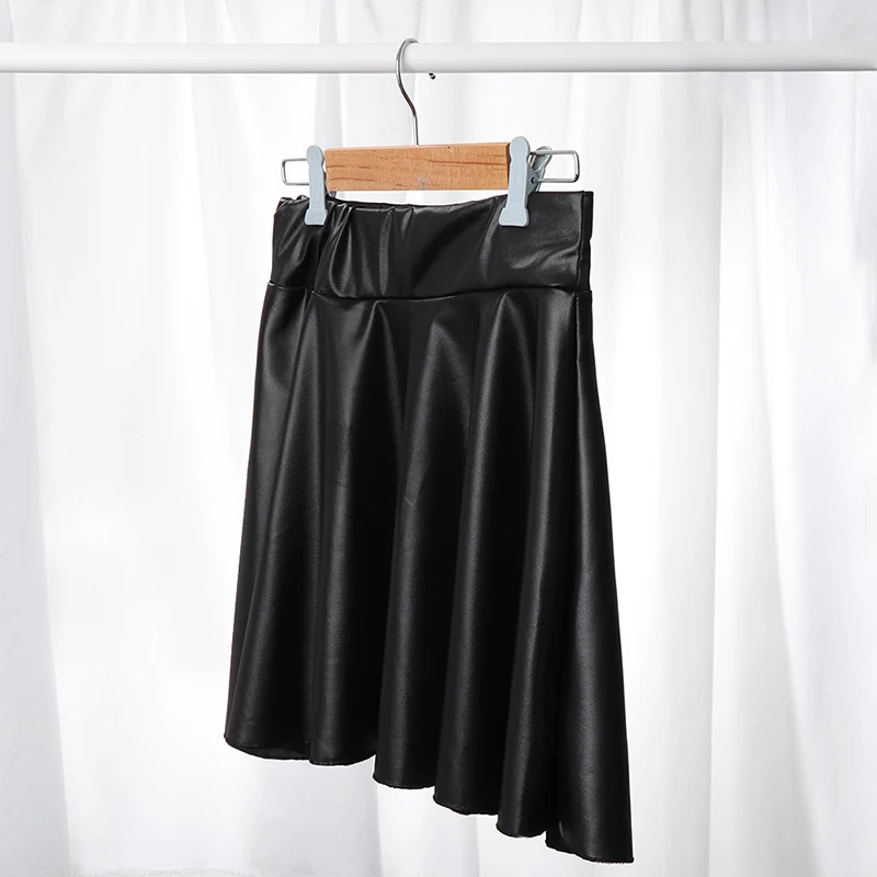 sudojo Women Faux Leather Skirts Korean Fashion Party Black Mini Skirt Harajuku Casual Female Streetwear A Line Skirts New