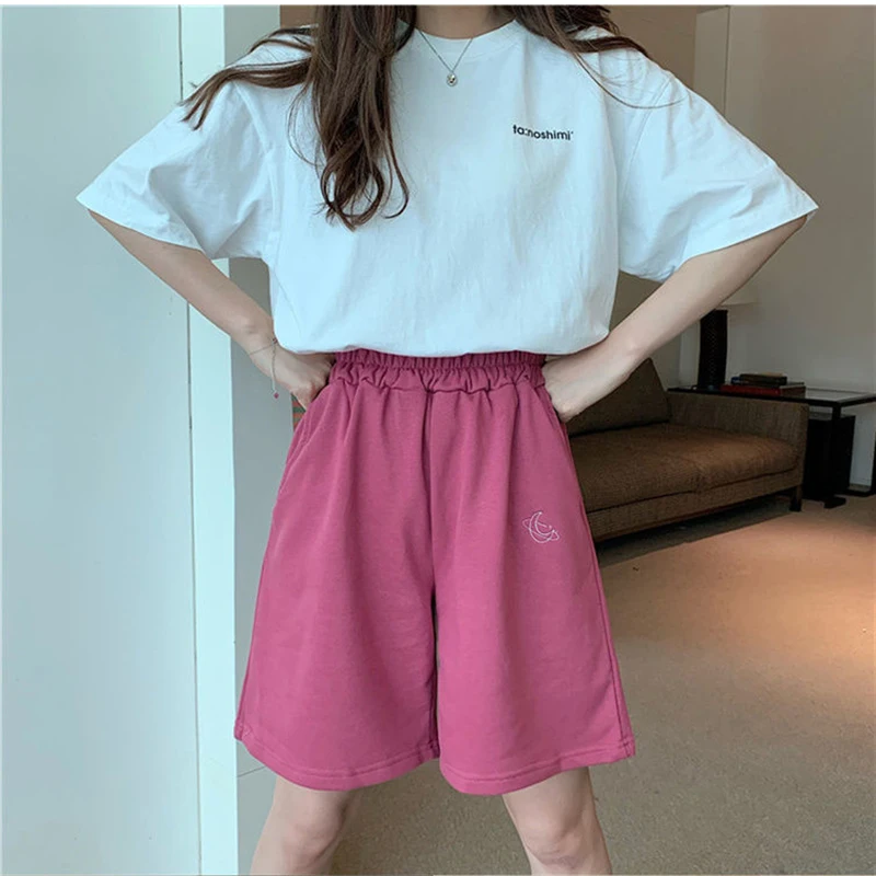 sudojo Women High Waist Sweatpants Korean Fashion Plus Size Casual Loose Wide Leg Pants Harajuku All Match Female Running Shorts