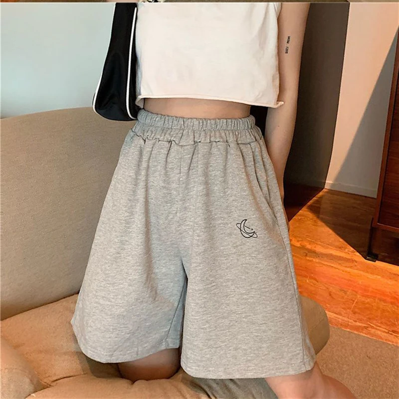 sudojo Women High Waist Sweatpants Korean Fashion Plus Size Casual Loose Wide Leg Pants Harajuku All Match Female Running Shorts