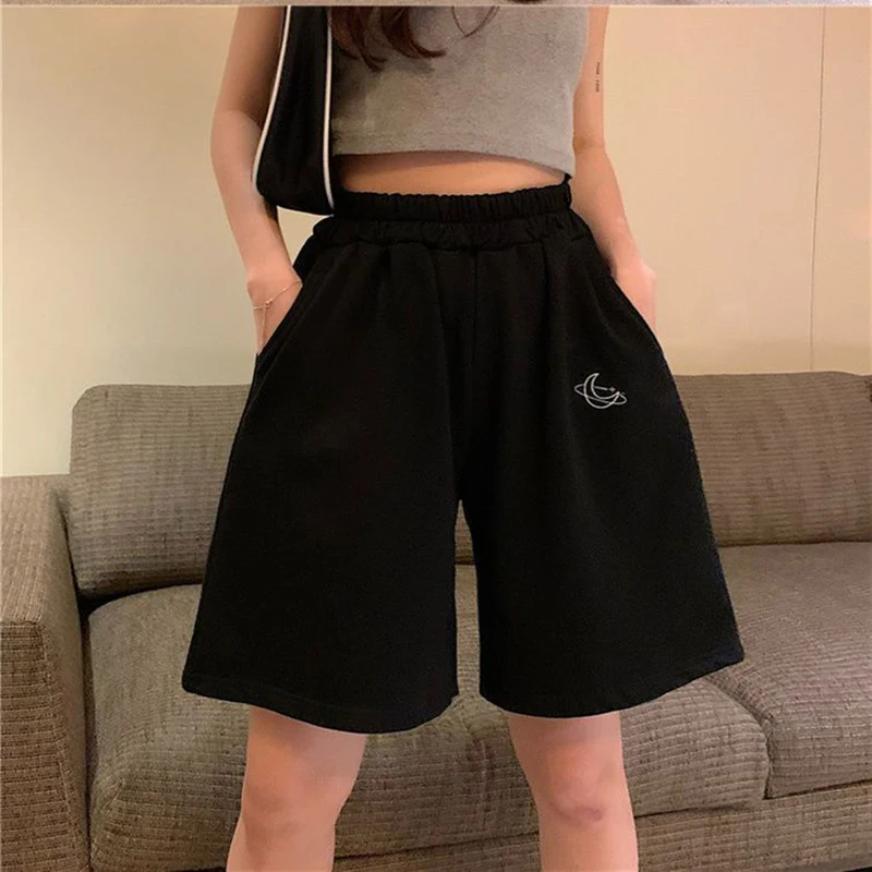 sudojo Women High Waist Sweatpants Korean Fashion Plus Size Casual Loose Wide Leg Pants Harajuku All Match Female Running Shorts