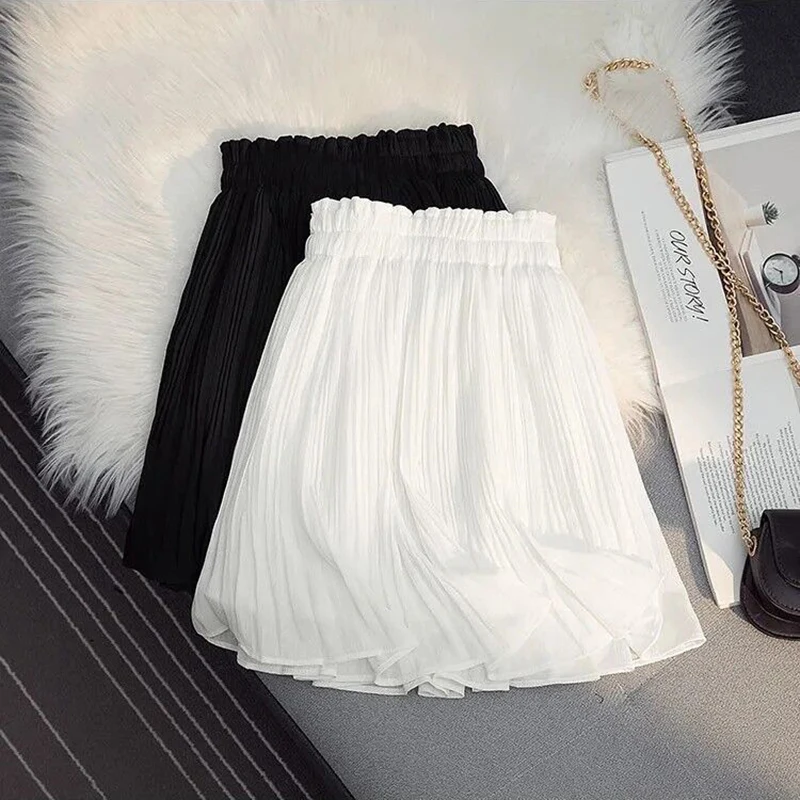 sudojo Women Korean Pleated Skirts Summer Fashion Elegant Ball Gown Mini Skirt Y2K Casual Female White A Line Skirt New