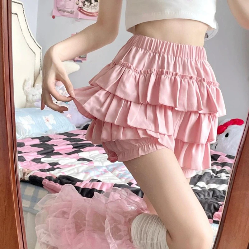 sudojo High Waist Women Mini Skirts Summer Korean Fashion Ruffle Ball Gowns Skirts Casual Female All Match Cute A Lien Skirt New