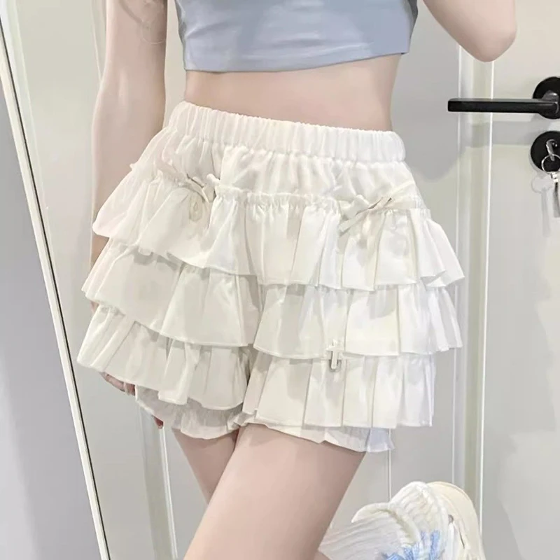 sudojo High Waist Women Mini Skirts Summer Korean Fashion Ruffle Ball Gowns Skirts Casual Female All Match Cute A Lien Skirt New