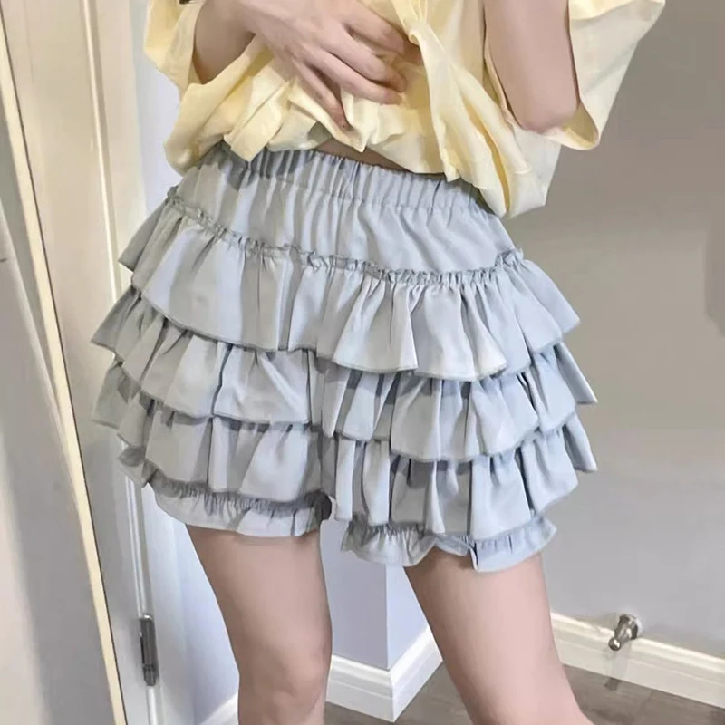 sudojo High Waist Women Mini Skirts Summer Korean Fashion Ruffle Ball Gowns Skirts Casual Female All Match Cute A Lien Skirt New